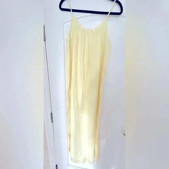 TERZO MILLENNIO PALE YELLOW LINEN MAXI DRESS - Size Small - NWOT - Picture 3 of 4